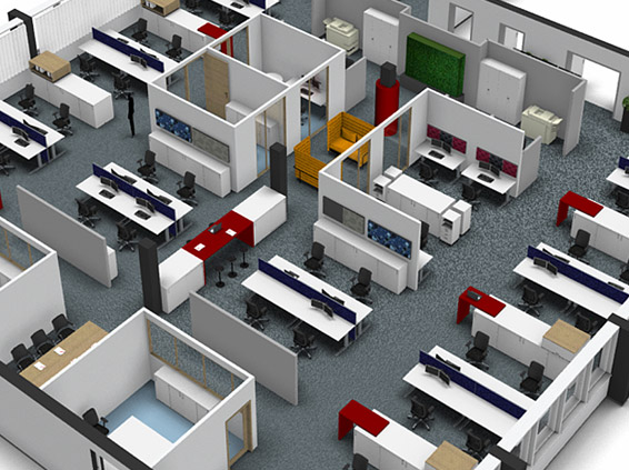 Büroraum in 3D